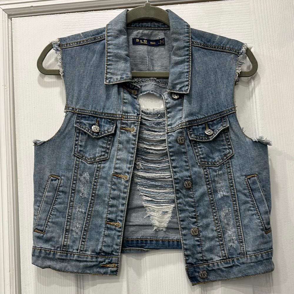 B&G brand Distressed Denim Vest